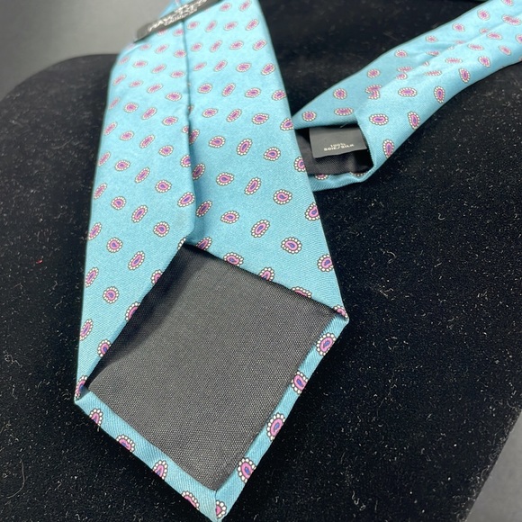 Vintage Baycrest Necktie. 100%Silk Mint Green and Pink - Picture 5 of 5